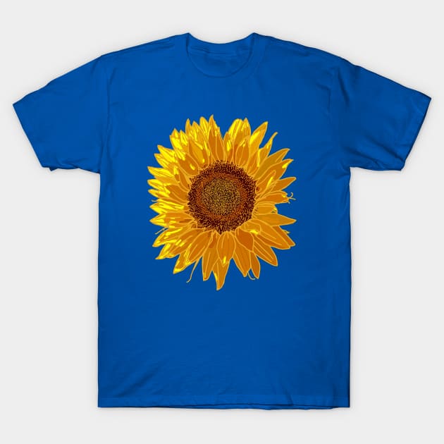 Positivity Sunflower Floral Art T-Shirt by ellenhenryart